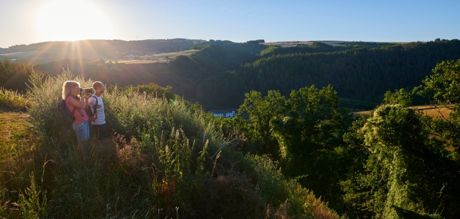 2 Wanderer schauen in die Ferne